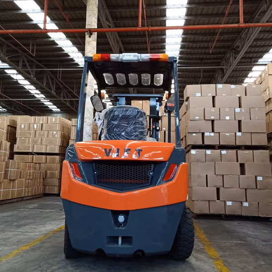 Carrello elevatore diesel/gas/GPL Vift da 3,0 tonnellate/3000 kg, altezza di sollevamento 3 m/4,5 m/5 m/6 m, con motore giapponese Isuzu/Nissan/Mitsubishi, con traslatore laterale, cabina, montante triplex